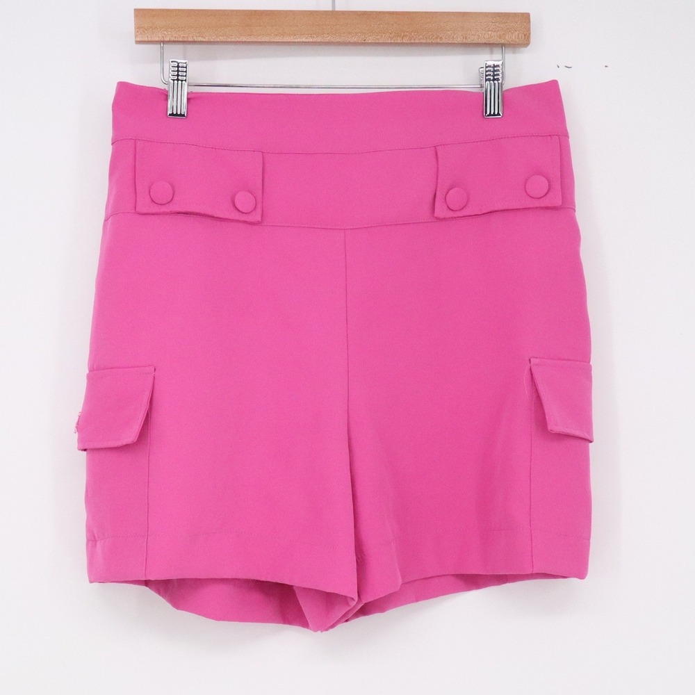 Veronica Shorts Womens XL Cargo High Rise Pink Solid Made in Brazil Excellent